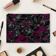 Magenta And Gray Decorative Art Cosmetic Bag (large)  by Valentinaart