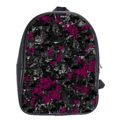 Magenta And Gray Decorative Art School Bags(large)  by Valentinaart