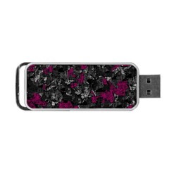 Magenta And Gray Decorative Art Portable Usb Flash (one Side)