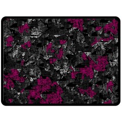 Magenta And Gray Decorative Art Double Sided Fleece Blanket (large) 