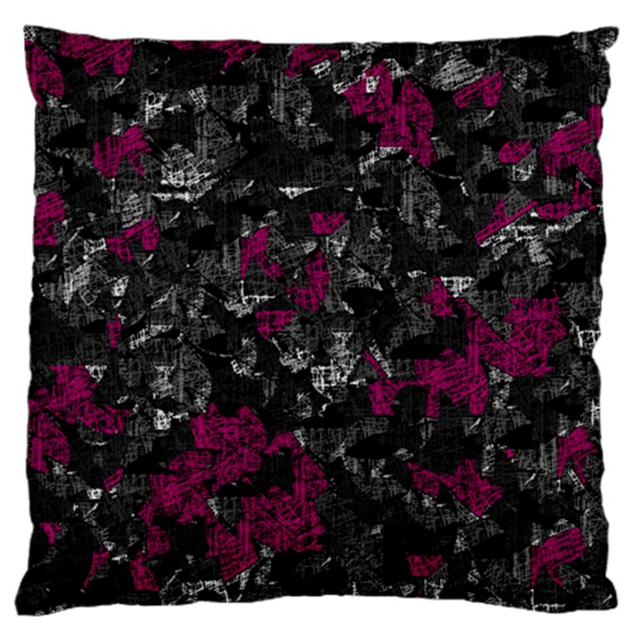 Magenta and gray decorative art Large Flano Cushion Case (Two Sides)