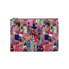 Retro Cature - Tan Cosmetic Bag (medium)  by miranema