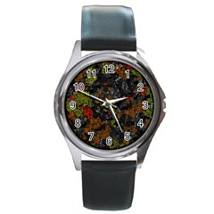 Autumn Colors  Round Metal Watch by Valentinaart