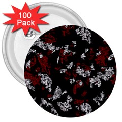 Red, White And Black Abstract Art 3  Buttons (100 Pack)  by Valentinaart