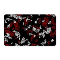 Red, White And Black Abstract Art Magnet (rectangular) by Valentinaart