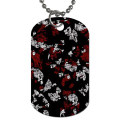 Red, White And Black Abstract Art Dog Tag (two Sides) by Valentinaart