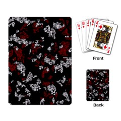 Red, White And Black Abstract Art Playing Card by Valentinaart