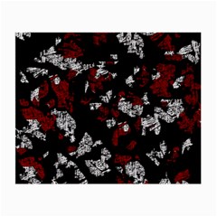 Red, White And Black Abstract Art Small Glasses Cloth (2-side) by Valentinaart