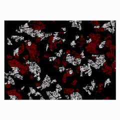 Red, White And Black Abstract Art Large Glasses Cloth (2-side) by Valentinaart