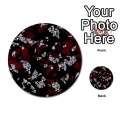 Red, White And Black Abstract Art Multi-purpose Cards (round)  by Valentinaart