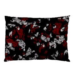 Red, White And Black Abstract Art Pillow Case by Valentinaart