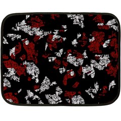 Red, White And Black Abstract Art Fleece Blanket (mini)