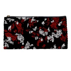 Red, White And Black Abstract Art Pencil Cases by Valentinaart