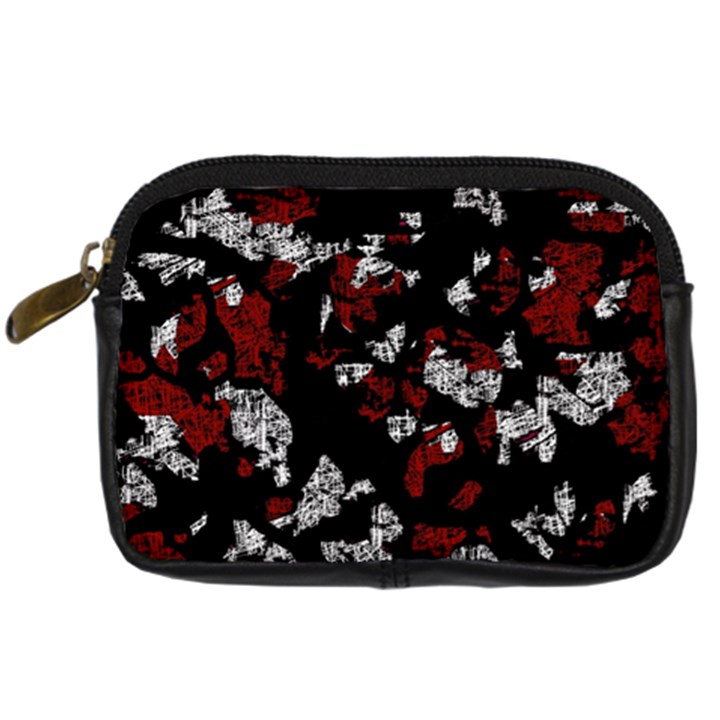 Red, white and black abstract art Digital Camera Cases