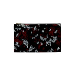 Red, White And Black Abstract Art Cosmetic Bag (small)  by Valentinaart