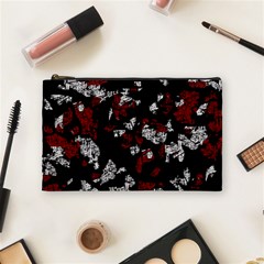 Red, White And Black Abstract Art Cosmetic Bag (medium)  by Valentinaart