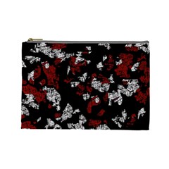 Red, White And Black Abstract Art Cosmetic Bag (large)  by Valentinaart