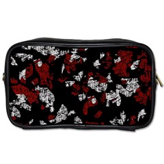 Red, White And Black Abstract Art Toiletries Bags 2-side by Valentinaart