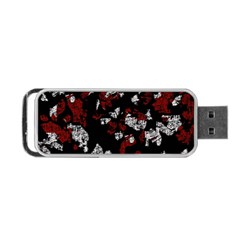 Red, White And Black Abstract Art Portable Usb Flash (one Side)