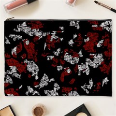 Red, White And Black Abstract Art Cosmetic Bag (xxxl)  by Valentinaart