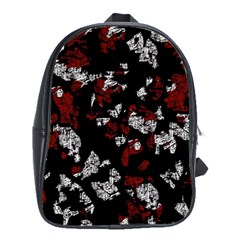 Red, White And Black Abstract Art School Bags (xl)  by Valentinaart