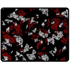 Red, White And Black Abstract Art Double Sided Fleece Blanket (medium) 