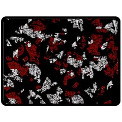 Red, White And Black Abstract Art Double Sided Fleece Blanket (large) 