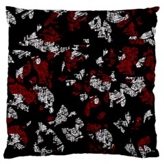 Red, White And Black Abstract Art Large Flano Cushion Case (one Side) by Valentinaart