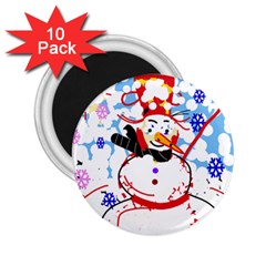 Snowman 2 25  Magnets (10 Pack)  by Valentinaart