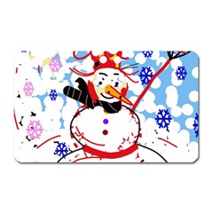 Snowman Magnet (rectangular) by Valentinaart