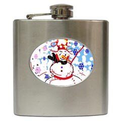 Snowman Hip Flask (6 Oz) by Valentinaart