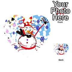 Snowman Playing Cards 54 (heart)  by Valentinaart