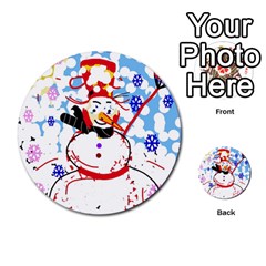 Snowman Multi-purpose Cards (round)  by Valentinaart