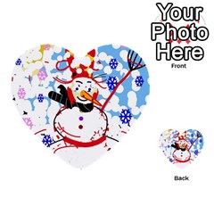 Snowman Multi-purpose Cards (heart)  by Valentinaart