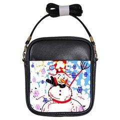 Snowman Girls Sling Bags by Valentinaart