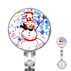 Snowman Stainless Steel Nurses Watch by Valentinaart