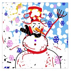 Snowman Large Satin Scarf (square)