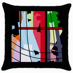 Window Throw Pillow Case (black) by Valentinaart