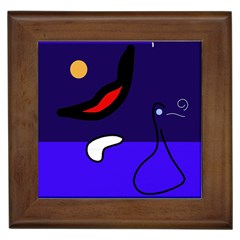 Night Duck Framed Tiles by Valentinaart