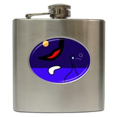 Night Duck Hip Flask (6 Oz) by Valentinaart