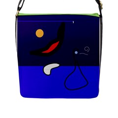 Night Duck Flap Messenger Bag (l)  by Valentinaart