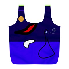 Night Duck Full Print Recycle Bags (l)  by Valentinaart