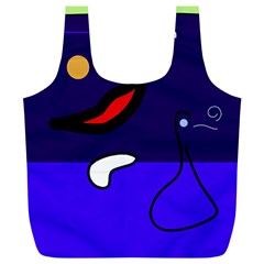 Night Duck Full Print Recycle Bags (l)  by Valentinaart