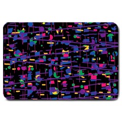 Purple Galaxy Large Doormat  by Valentinaart