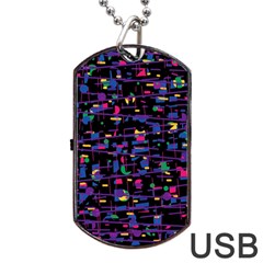 Purple Galaxy Dog Tag Usb Flash (two Sides) 