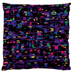 Purple Galaxy Large Flano Cushion Case (one Side) by Valentinaart