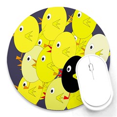 Yellow Flock Round Mousepads by Valentinaart