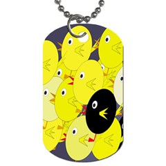 Yellow Flock Dog Tag (two Sides) by Valentinaart