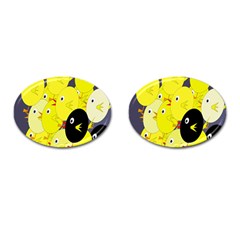 Yellow Flock Cufflinks (oval) by Valentinaart