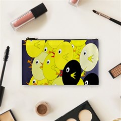 Yellow Flock Cosmetic Bag (small)  by Valentinaart